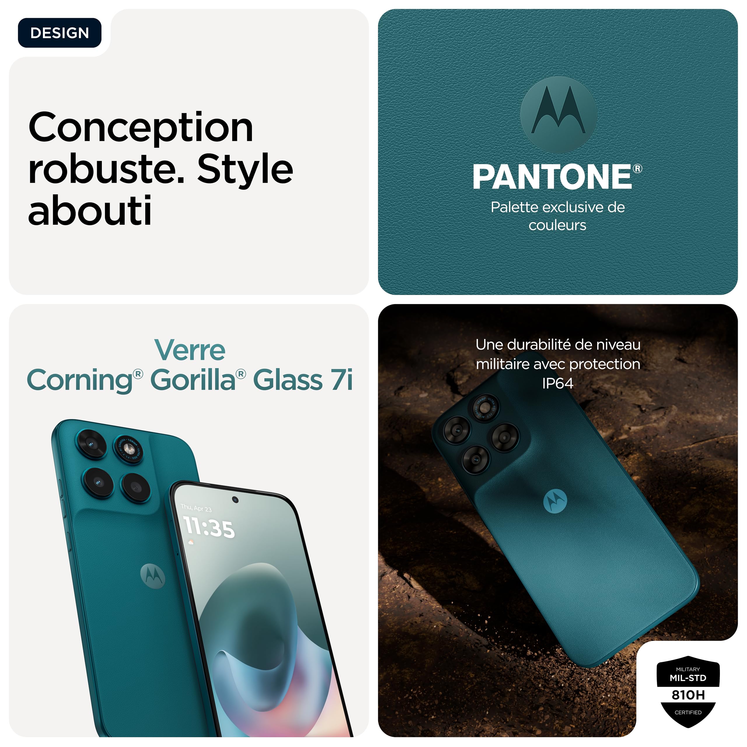 Motorola G77 8 256 5G, Pantone ShadedSpruce (Vert) | Triple capteur 108MP, écran 6,78" pOLED, batterie 5200 mAH