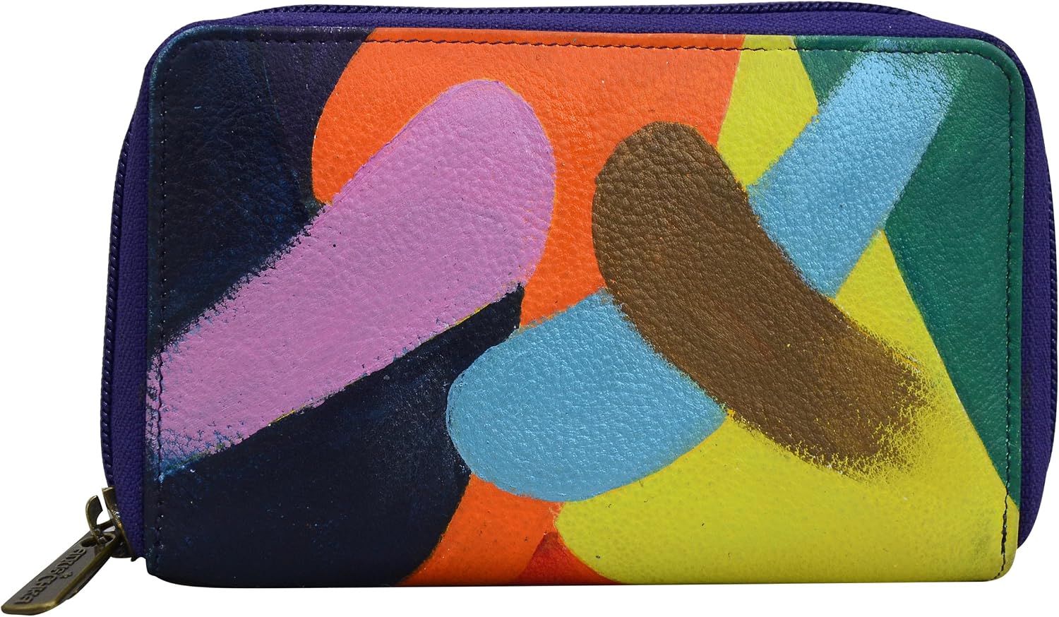 Anuschka Women's Hand-Painted Genuine Leather Twin Zip Organizer Wallet