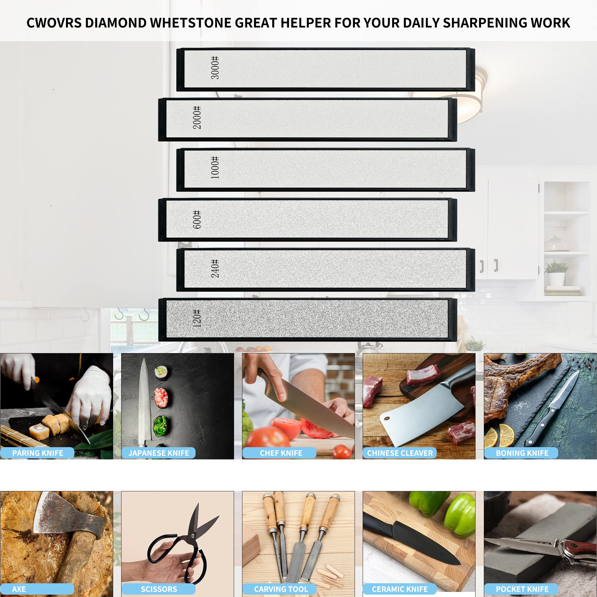 Amazon.co.jp: CWOVRS ダイヤモンドシャープニングストーン 6個 ABS