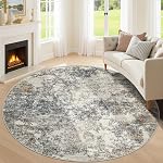 Zone Rug 8x10 Modern Abstract Rug lavable, Non-dérapant Low Pile Soft Grand Tapis pour le salon, Chambre, Salle à manger, Home Office Tapis Salon (Beige Blue)