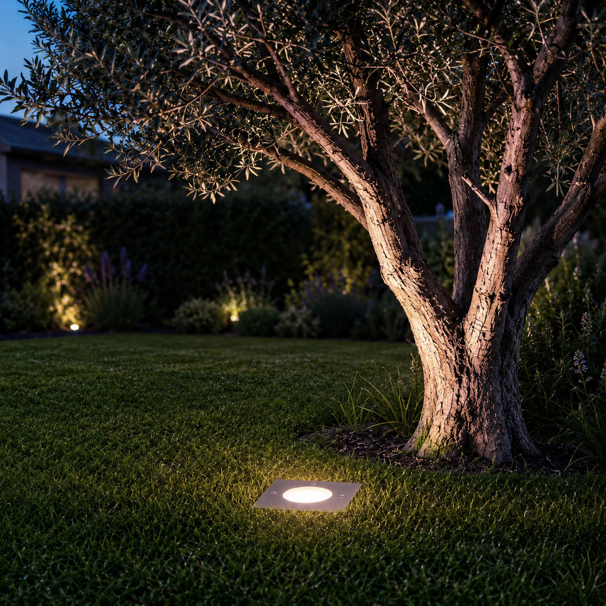 SSC-LUXon 3 Stück MADON LED Bodeneinbaustrahler Aussen eckig IP67 - mit 3x LED GU10 3W neutralweiß - Bodenstrahler Spot 230V befahrbar