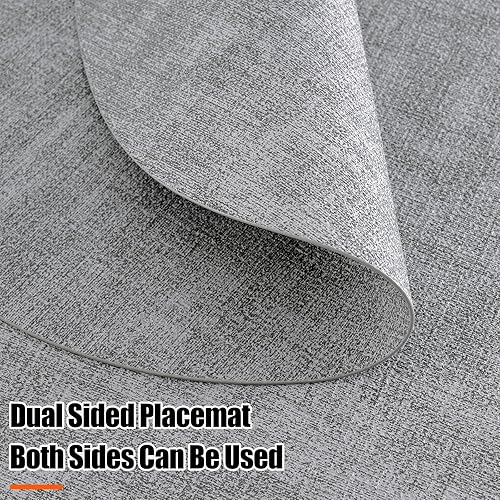 Miniatura 3 de Homaxy Manteles individuales y posavasos redondos de piel sintética, lavables de doble cara, lavables y resistentes al calor, tapetes de comedor