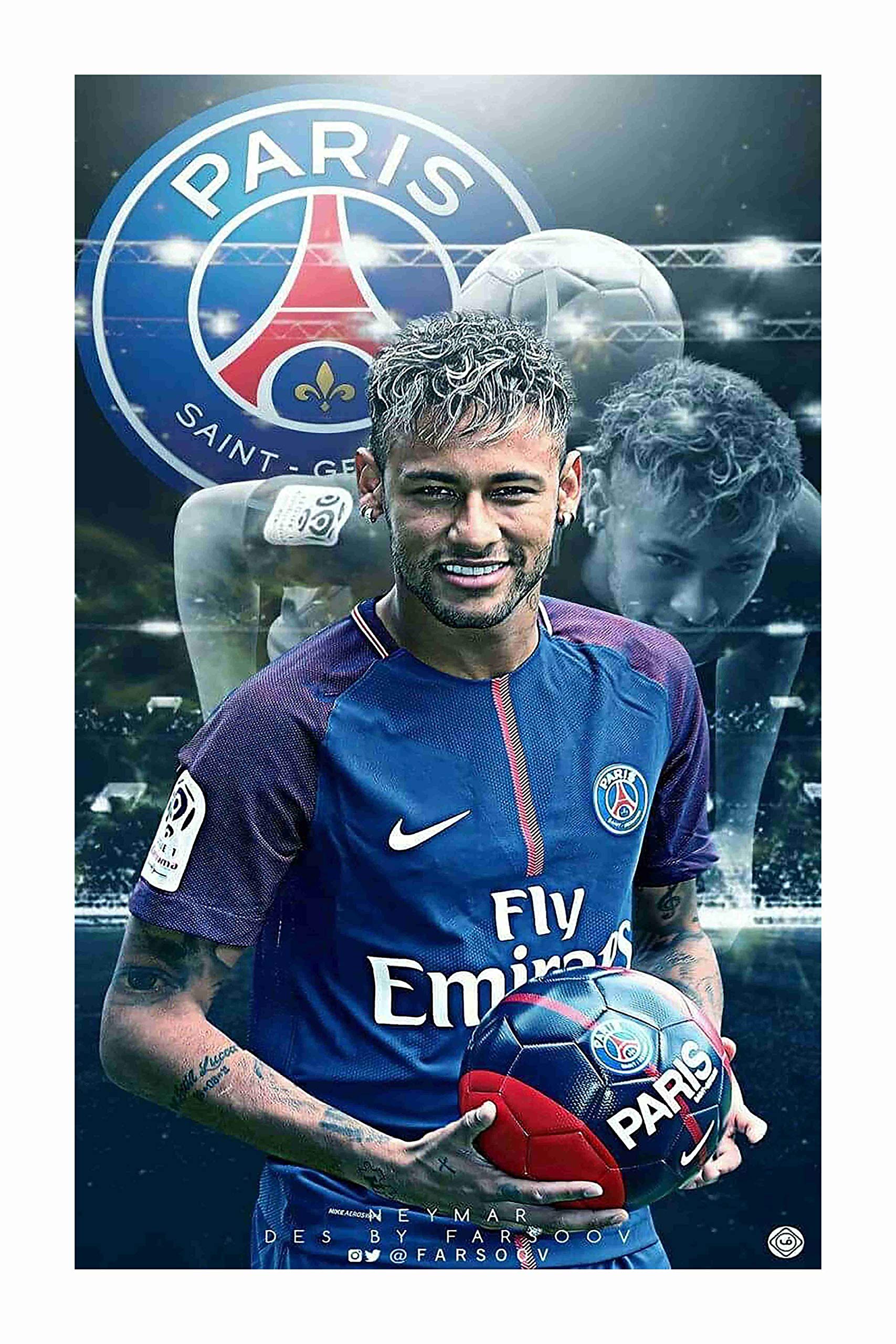 BALDAU PRINTS Neymar Football Photo Wall Poster For Room (Gloss Laminated, 12X18 Inch, 300 GSM) F-486 (B0B5LPYX25) Amazon Price History, Amazon Price Tracker