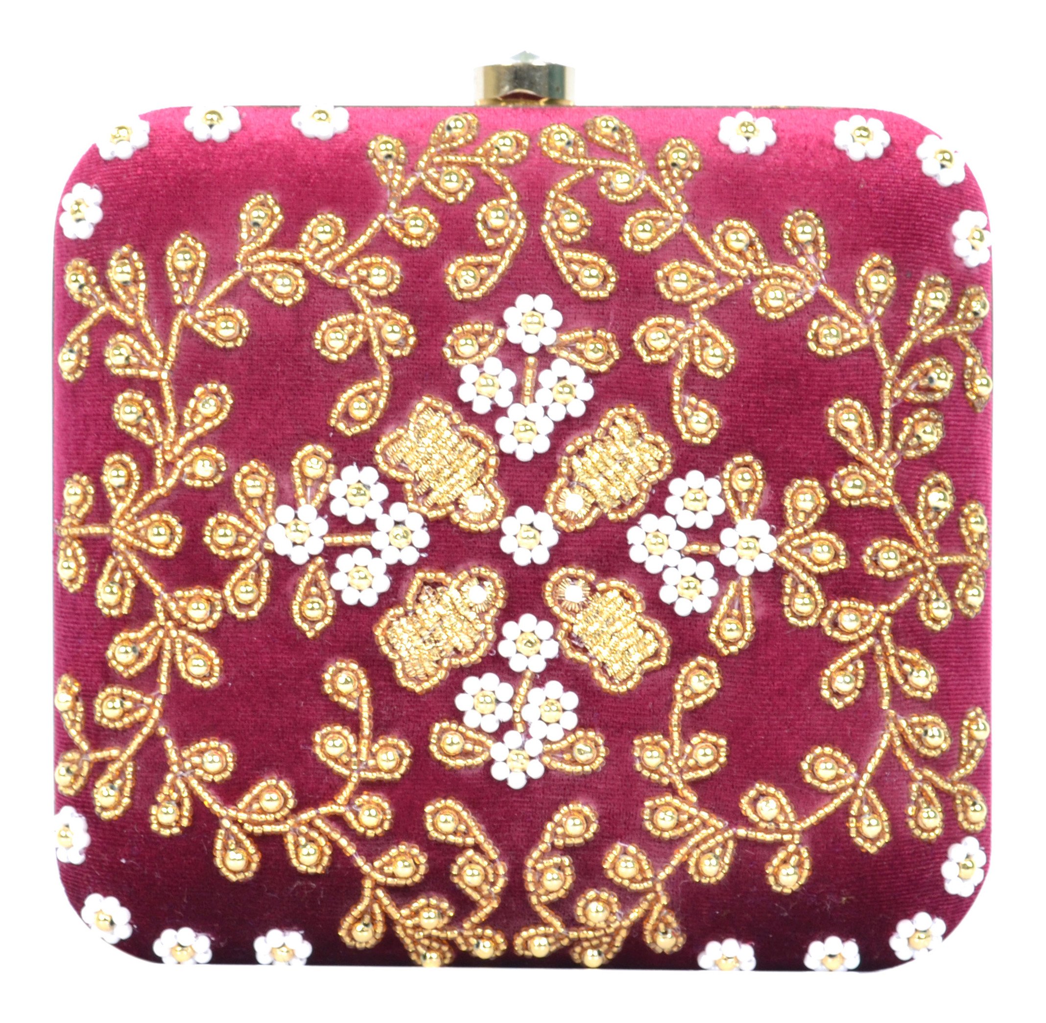 TOOBA Womens Chaupel Square Box Clutch (Mahroon, MAROON CHAUPEL 6X6) (B076CHNPS5) Amazon Price History, Amazon Price Tracker