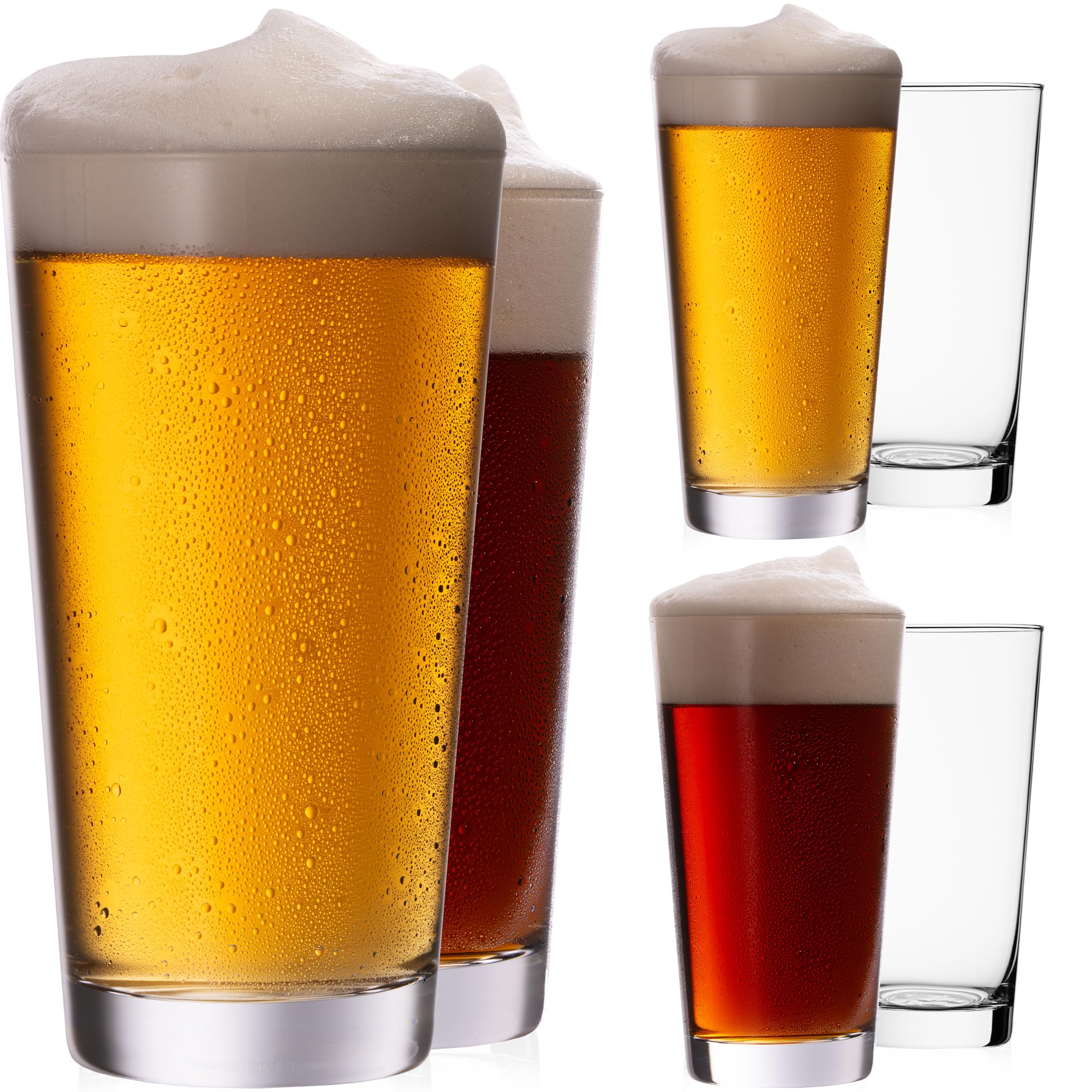 PLATINUX Biergläser Set 500ml (max 600ml) 6-Teilig Altbiergläser aus Glas Altbierbecher 0,5L Craftbeer Spülmaschinenfest Küche, Haushalt & Wohnen