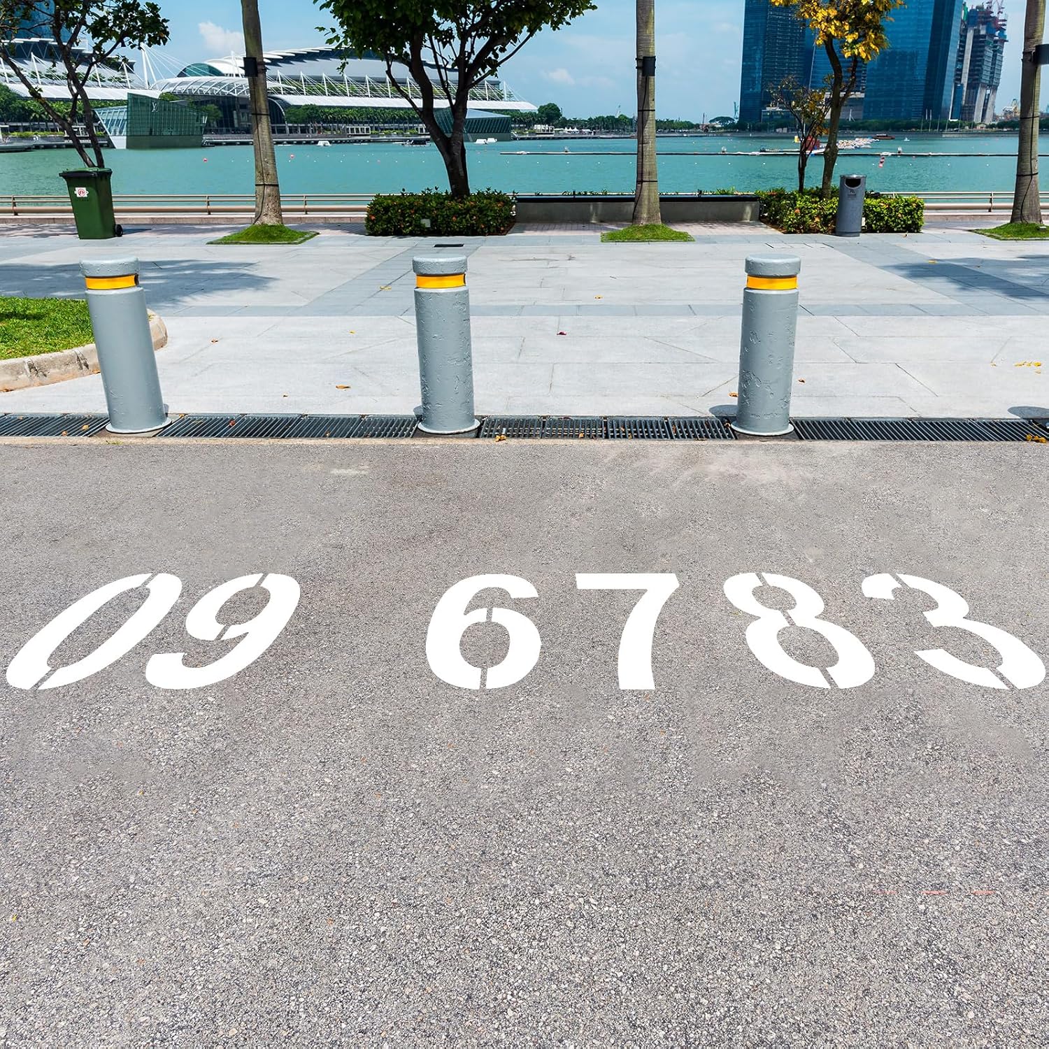 Briwooody Large Number Stencil 0-9 Numbers Pavement Templates Reusable Number Kit Set Large Letter Stencils for Cake Parking Lot and Equipment Spray Painting