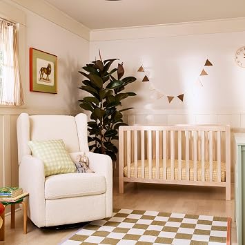 DaVinci Carter's Colby Low-Profile 4-in-1 Baby Crib, Washed Natural | GREENGUARD Gold Certified, Converts to Toddler Bed, Daybed & Full-Size Bed, 4 Adjustable Mattress Heights - Easy to Assemble