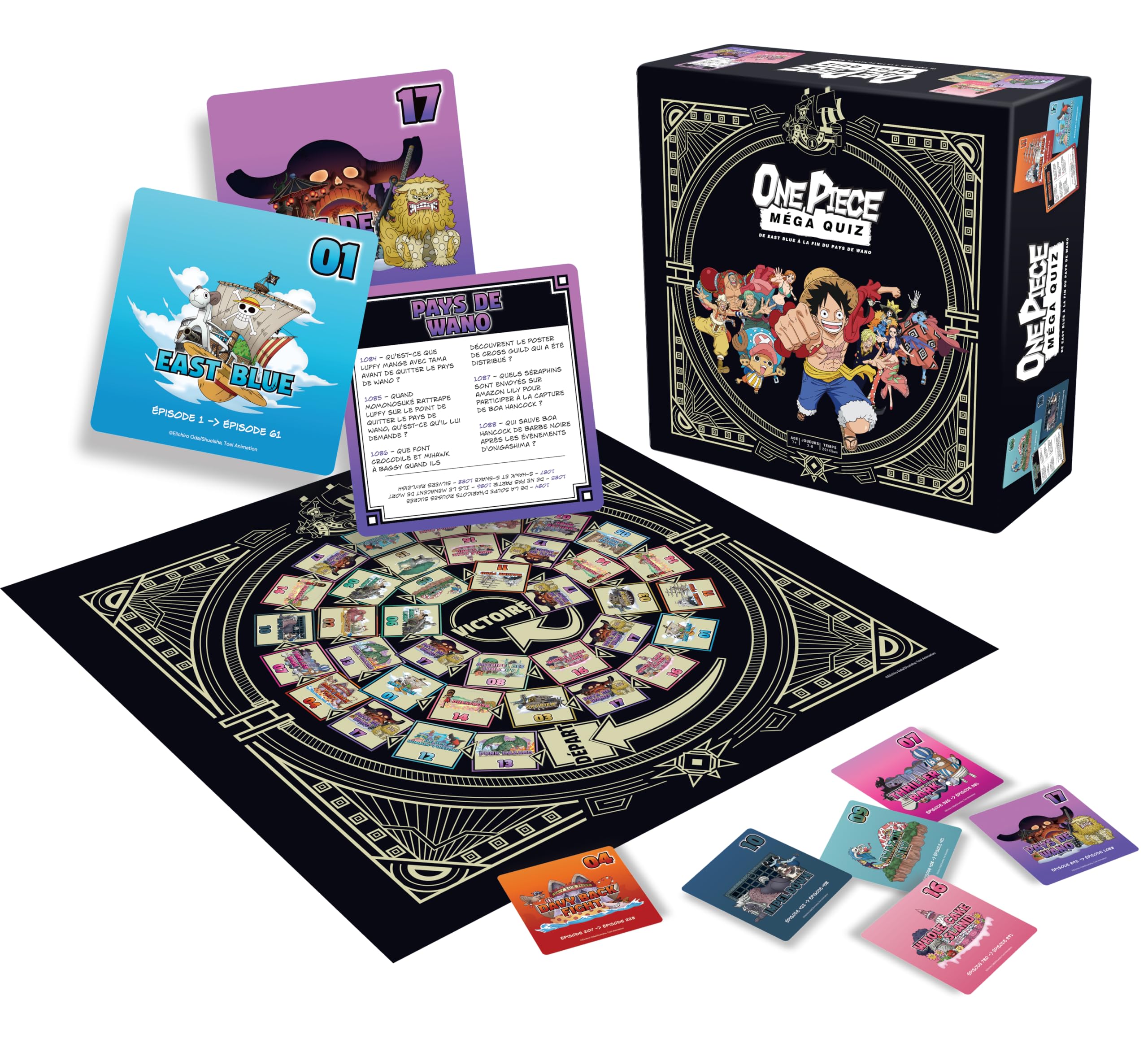 TOPI GAMES – One Piece Le Méga Quiz – 1000+ Questions, 2 à 8 Joueurs – Pour Les Vrais Fans !