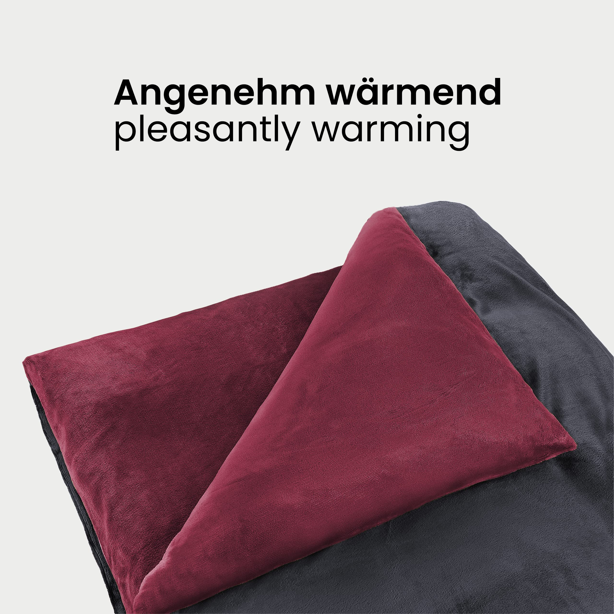 BaSaTex Winter Plüsch Bettwäsche Set, 4tlg. 135x200 cm, Anthrazit Bordeaux