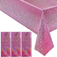 Vista 55 de 2 piezas de mantel holográfico negro con láser, mantel espacial de galaxia, mantel de 40 * 108 pulgadas con estrellas brillantes, mantel