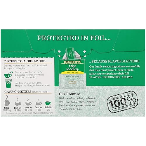 Miniatura 7 de Bigelow Tea Perfectly Mint - Té negro (paquete de 6) y té de hierbas Medley de menta (paquete de 6)