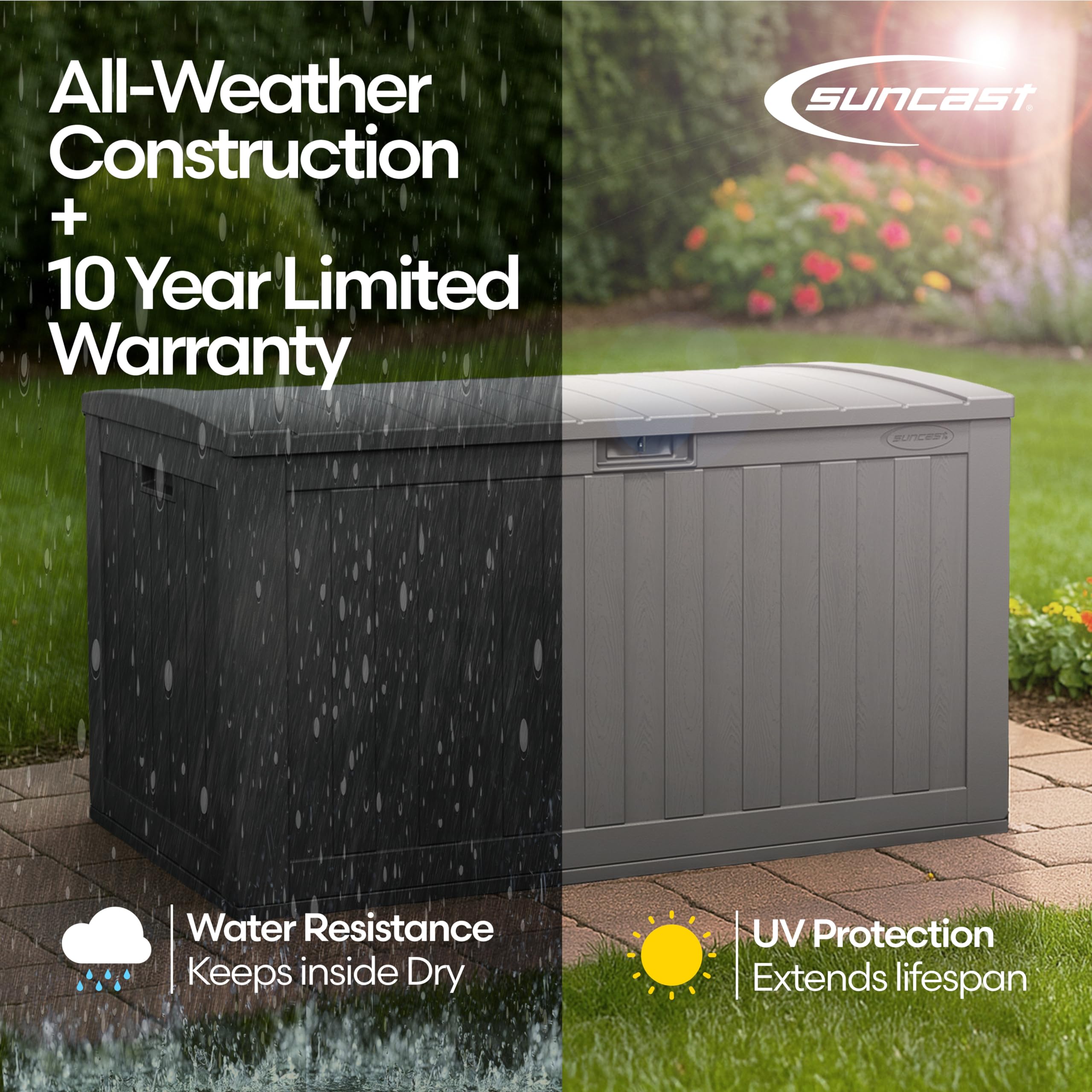 Suncast Deck Box - 134 Gallon Outdoor Storage -7