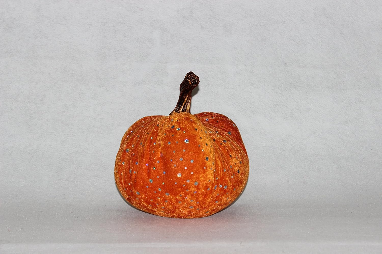RGstyle Modern, Chic and Fun, Great for Seasonal Home Décor 12" with Bling Bling Sequins Accented Velvet Orange Inflatable Pumpkin x 1 Piece