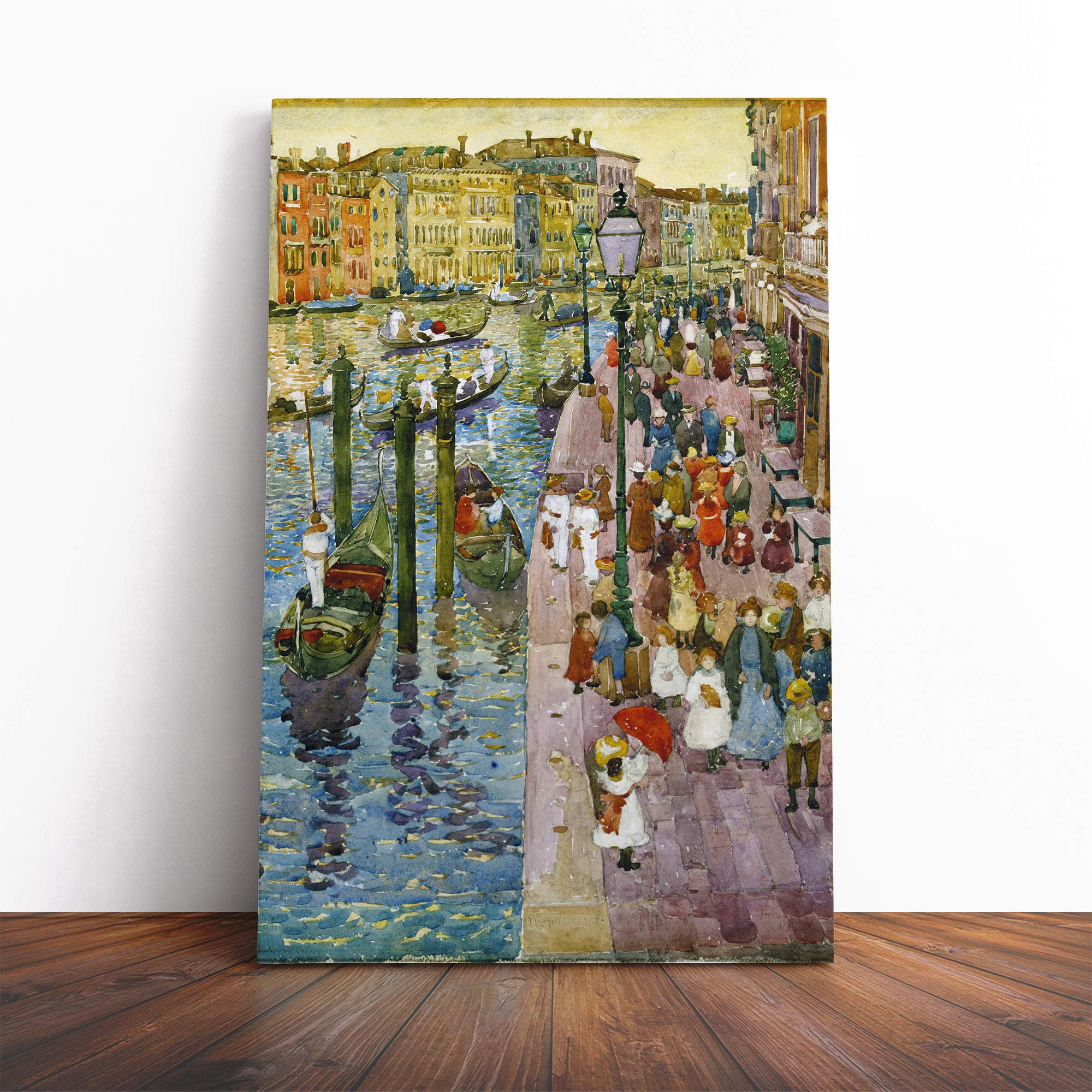 Maurice Pendergrast Terra Grand Canal Venice Canvas Print | Gallery Wrapped 30mm Frame Wall Art | 24x16 inches | Ready to Hang | Modern Picture | Living Room Bedroom Lounge Office