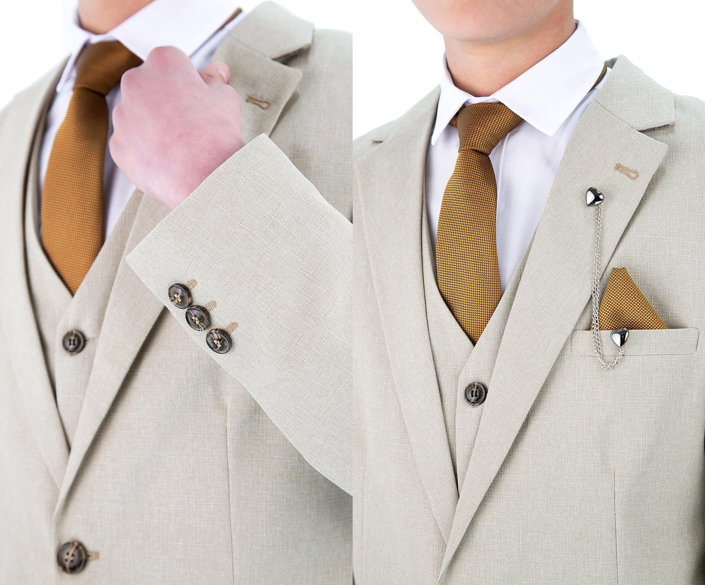 SIRRI Strukturierter formeller Anzug für Jungen – Slim Fit-Set für Hochzeit, Kommunion, Alter 1-16