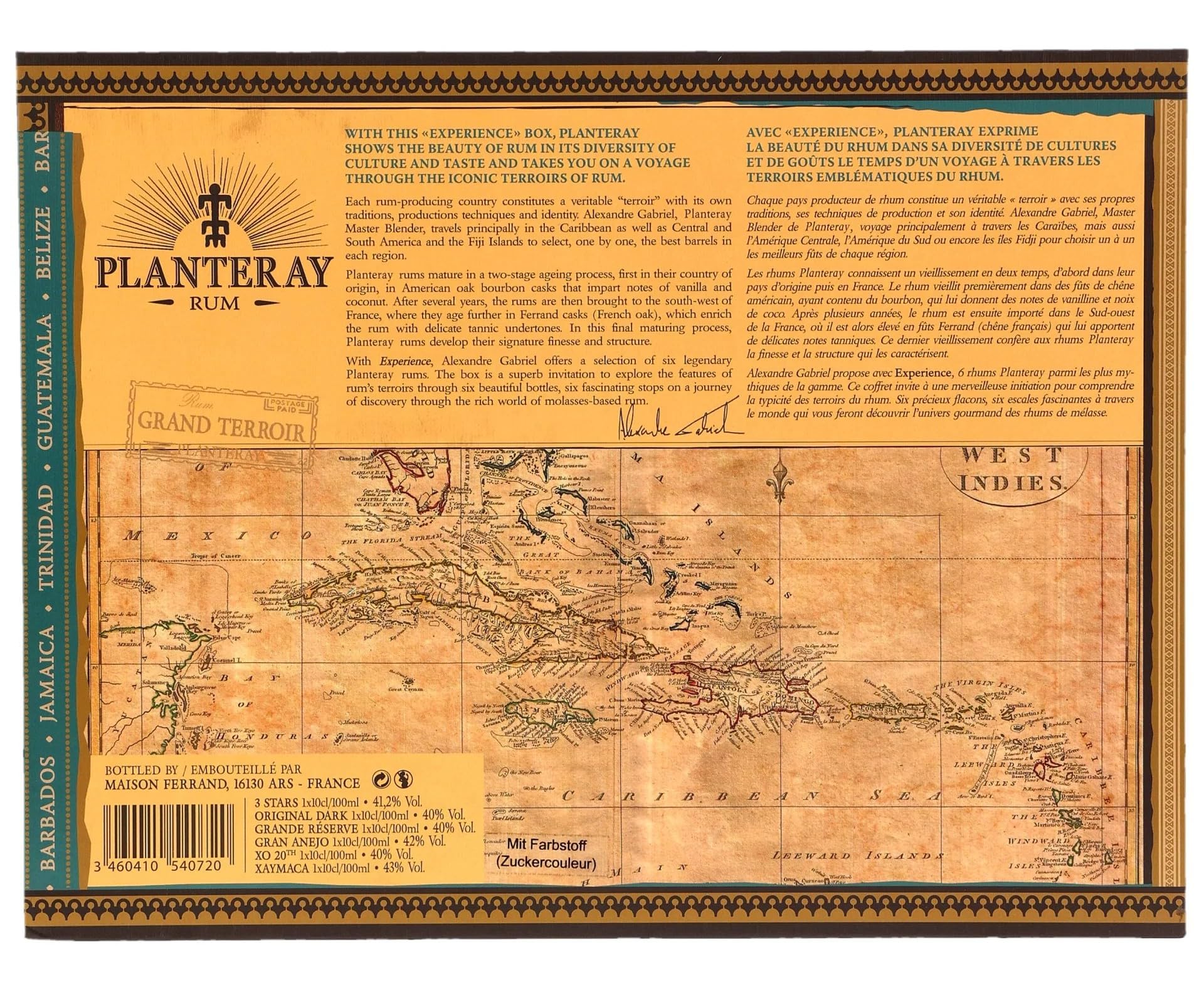 Planteray Experience Box 6er Rum Set 6 x 0,10l + 8 Edelschokoladen