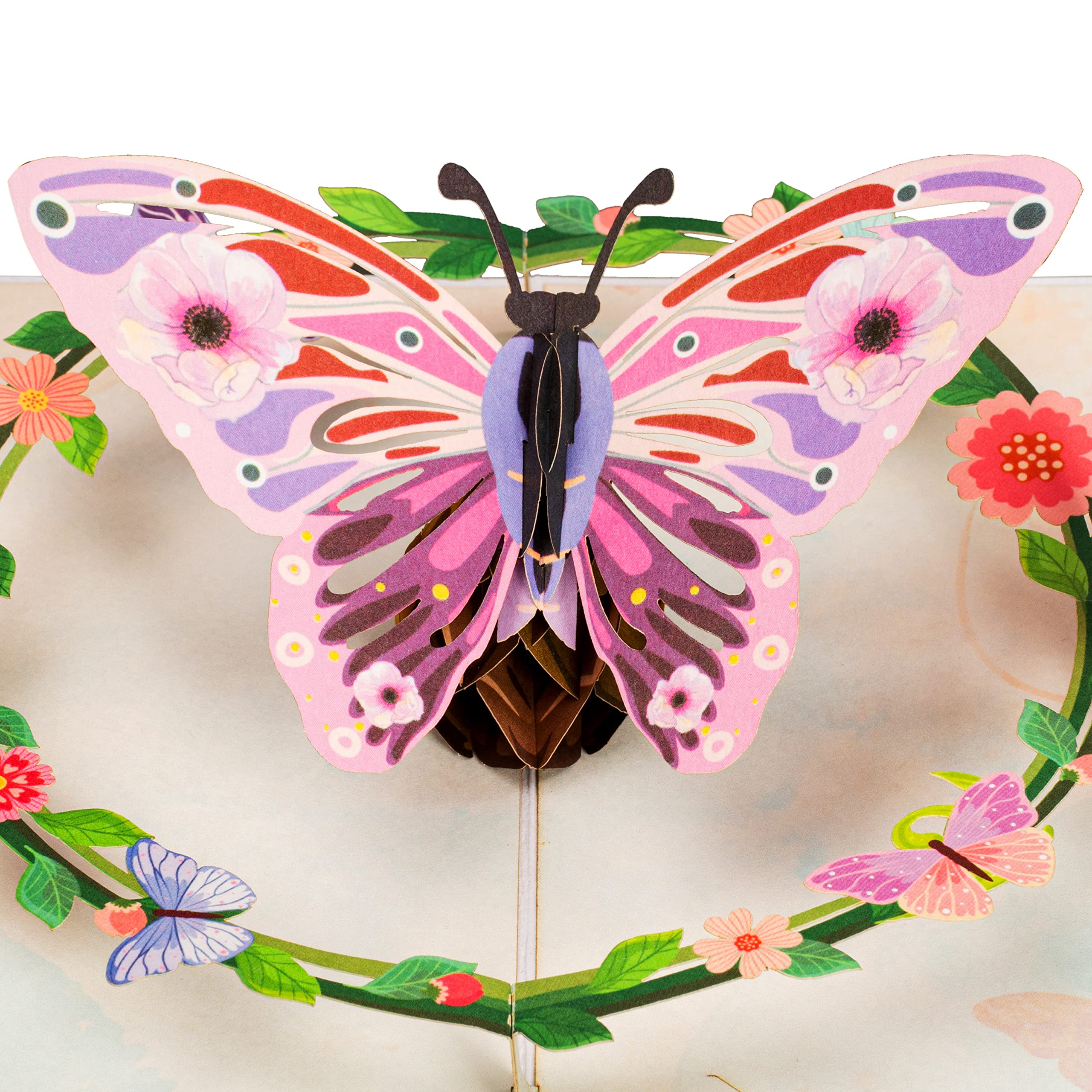 Paper Love Tarjeta desplegable 3D con diseño de mariposas florales, regalo para el día de la madre, cumpleaños, boda, aniversario, agradecimiento, recuperarse, para todas las ocasiones o simplemente