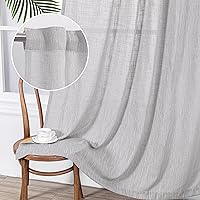 Vista 37 de MYSKY HOME Cortinas traslúcidas de 63 pulgadas de largo para dormitorio, paneles de cortina para ventana que filtran la luz, protegen la privacidad