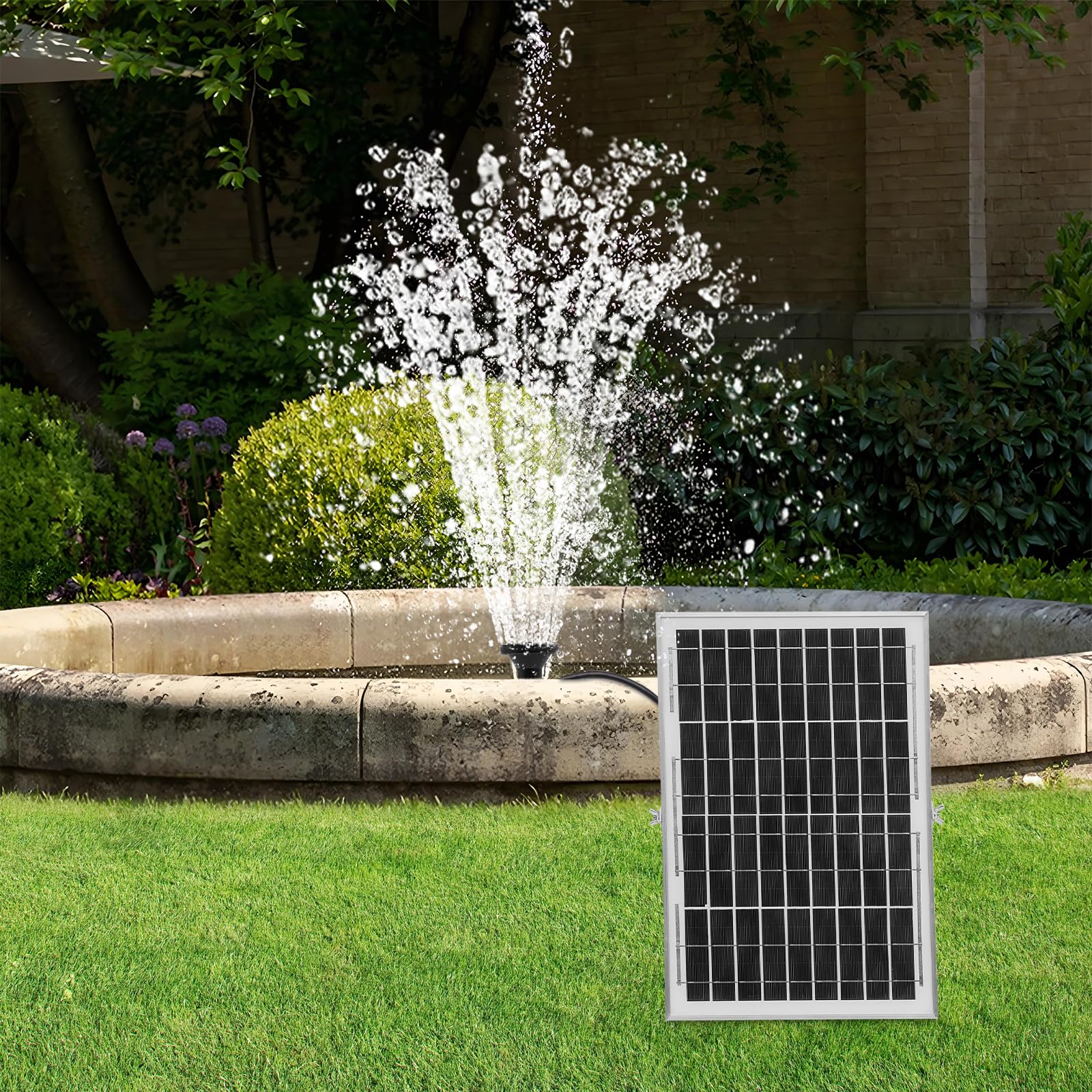 Pompa solare per ruscello da 1000 l/h, pompa a cascata, per giardino, laghetto, fontana, fontana solare, 10 W, altezza di portata 1,5 m, IP68, per laghetto, terrazza