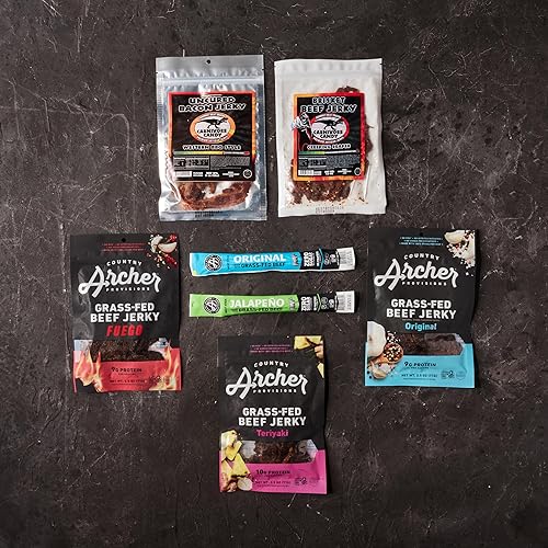 Vista 12 de Man Crates, Caja de carnes exóticas – Incluye 8 sabores de carne seca raros como venado, cocodrilo, alce – Se envía en una caja de madera sellada