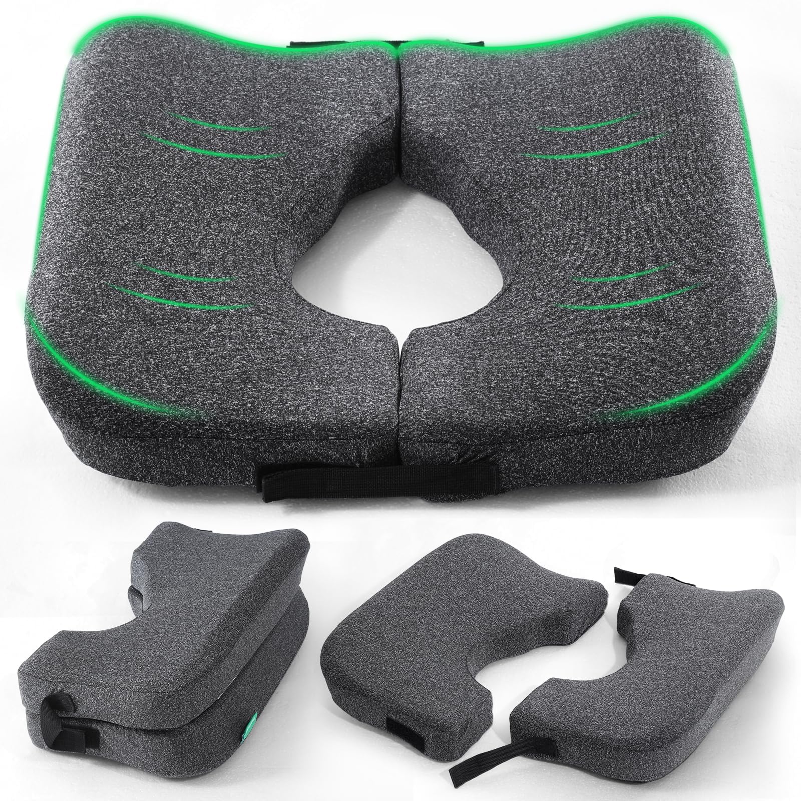 Photo 1 of Medisana Memory Foam Bed Sore Cushions for Butt, Ergonomic Bedsore Pressure Relief Pillow with Foldable Design, T Shaped Opening Seat Cushion for Sciatica & Tailbone & Coccyx & Hemorrhoid Pain Relief