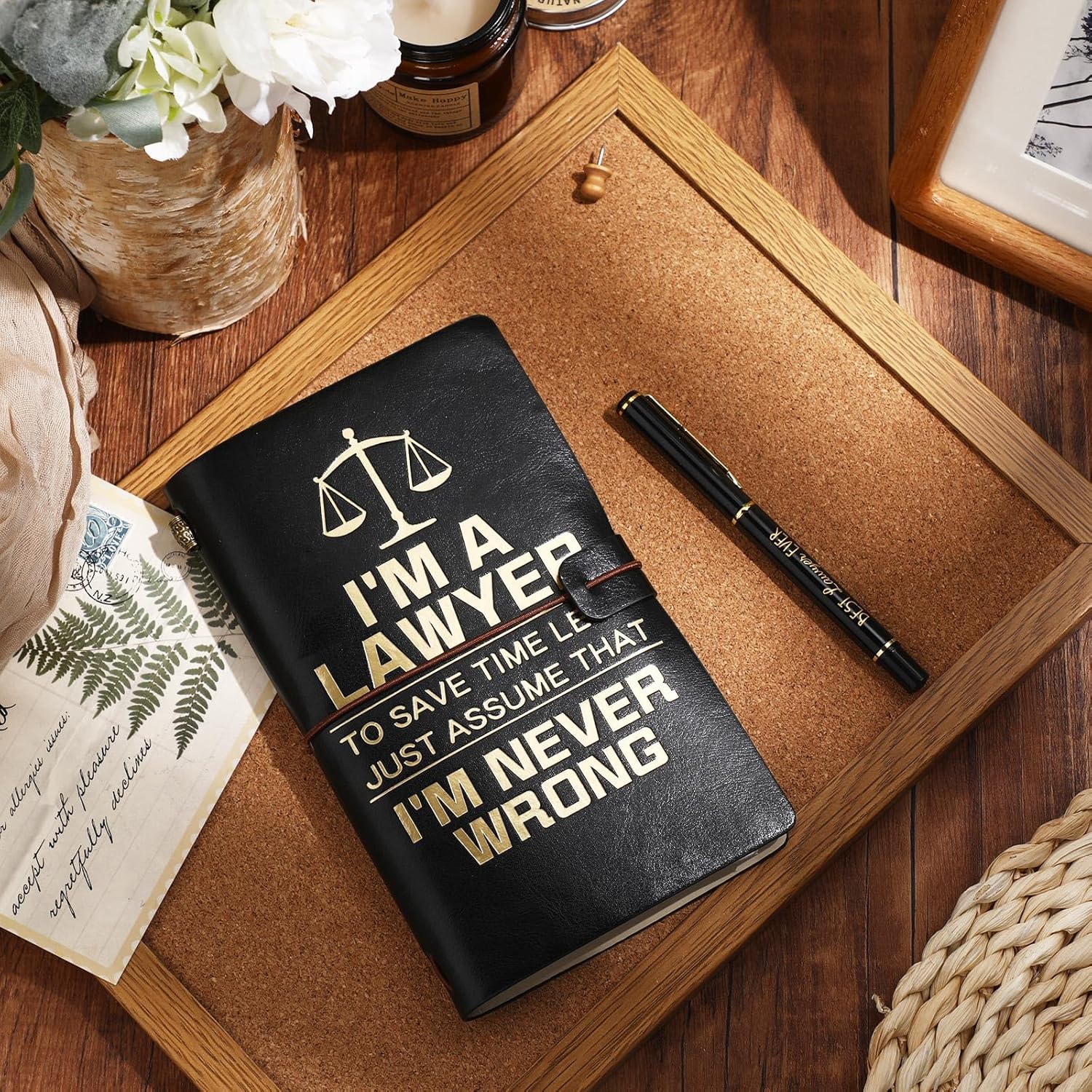 Zhanmai 2 Pcs Lawyer Gifts for Women Men, I'm a Lawyer Inspirational Christmas Birthday Gifts Office Leather Journal with Ballpoint Pen Set, Graduation Birthday Appreciation Presents - Image 7