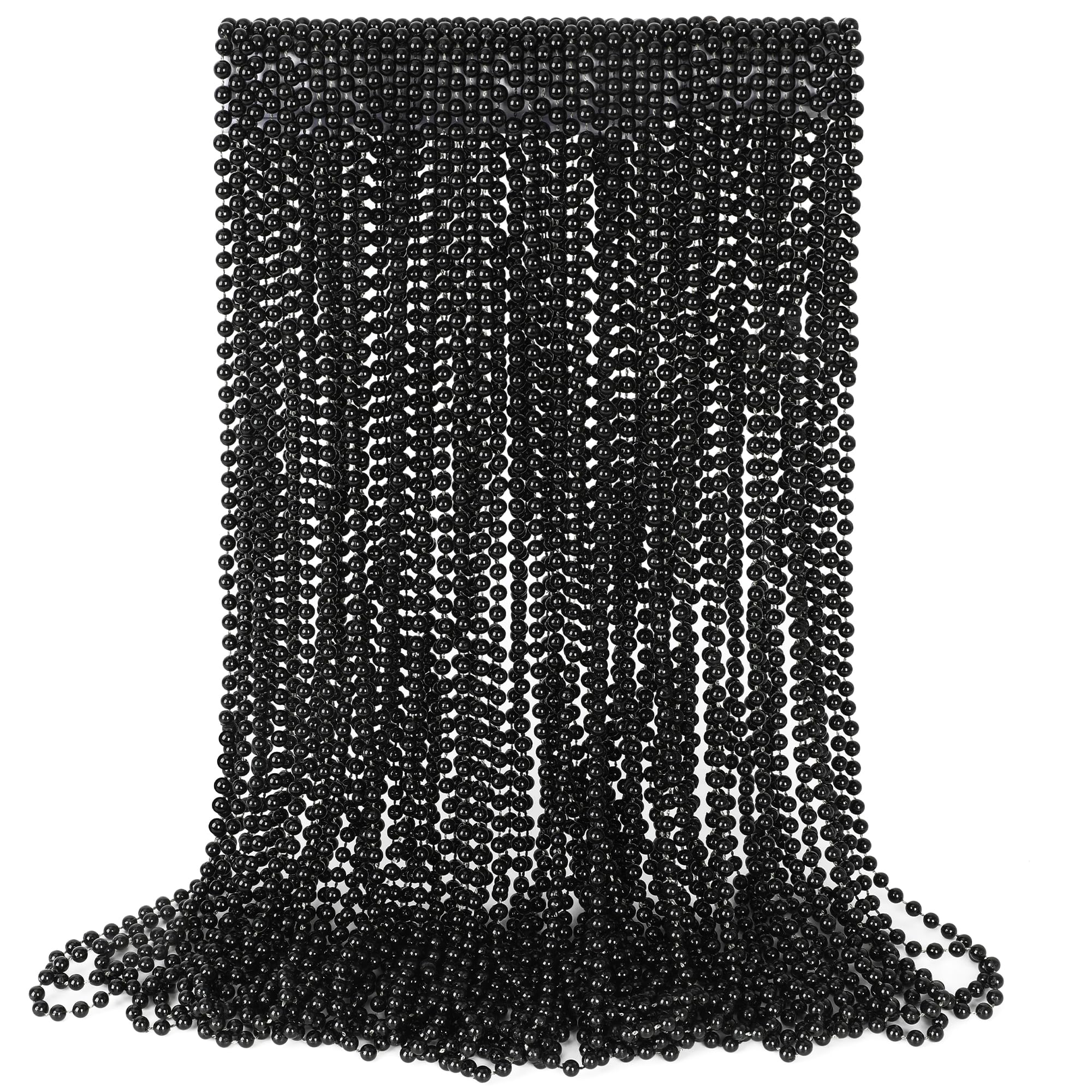 Beads Necklace, 30PCS Black Necklaces Halloween Stuff Accessories, 33" Mardi Gras Beads Necklace Costume Bulk, Festival Parade Throw for Halloween New