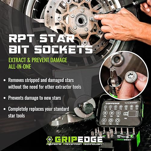 Miniatura 2 de GRIPEDGE Tools  Juego de 14 unidades RPT Star Driver  Tamaños T6 - T60  14 '' - 38 '' - 12 ''  Fabricado con acero S2  Incluye funda de plástico