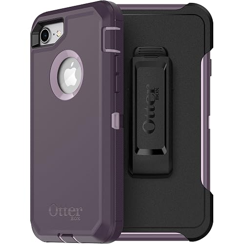 OtterBox iPhone SE 3rd/2nd Gen, iPhone 8 & iPhone 7 (not compatible with Plus sized models) Defender Series Case- PURPLE NEBULA, rugged & durable, with port protection, includes holster clip kickstand