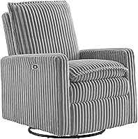 Vista 1 de Oxford Baby Uptown Power Sillón Reclinable/Mecedora, Pana, Gris Ceniza