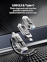 Vista 4 de MOVE SPEED Unidades de estado sólido de 128 GB con puertos dobles y diseño push-pull — Velocidad de lectura de 560 MB/s, unidad USB 3.2 tipo C +