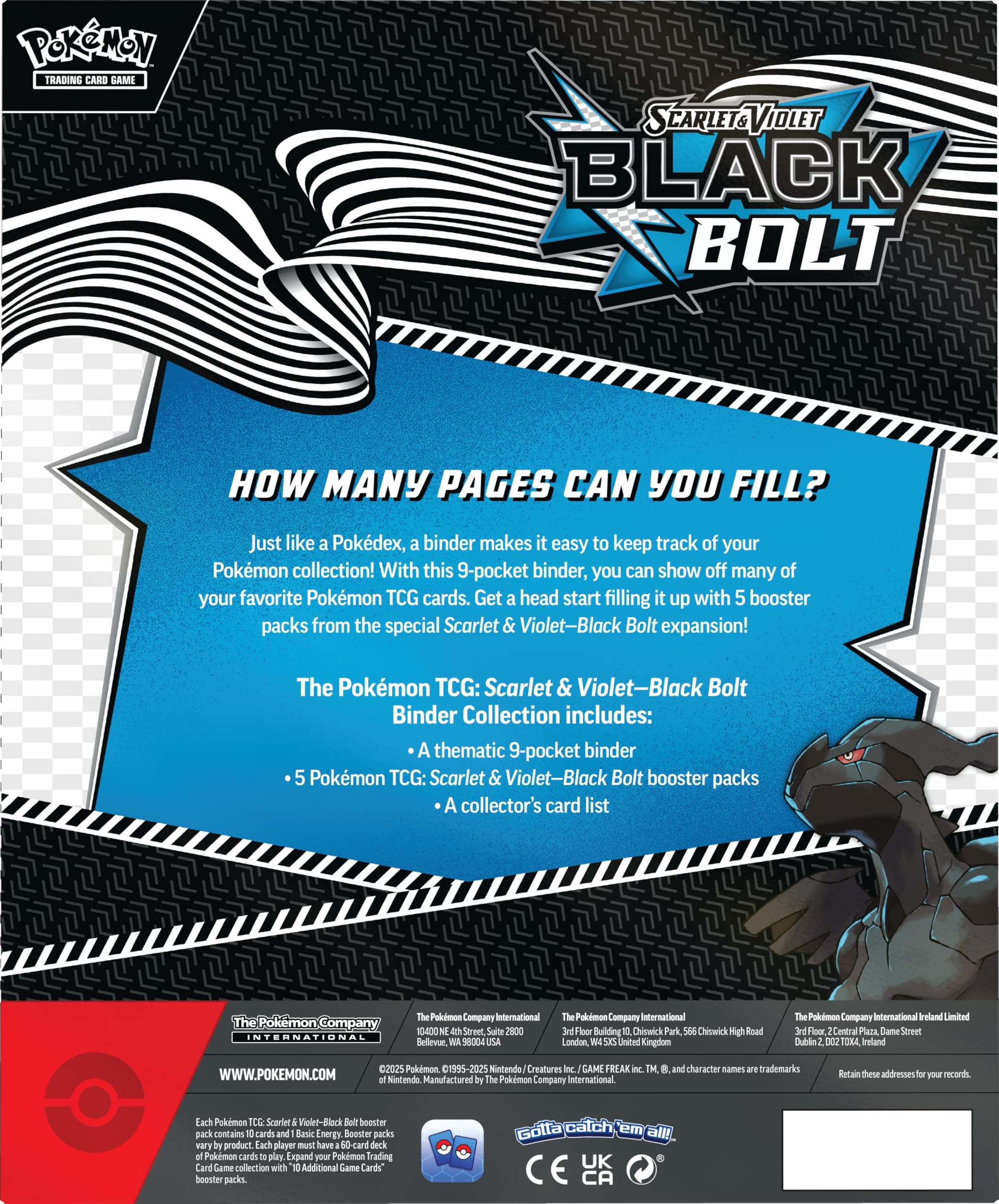 Amazon.com: Pokemon TCG Scarlet & Violet 10.5 Black Bolt Binder Box : Toys  & Games