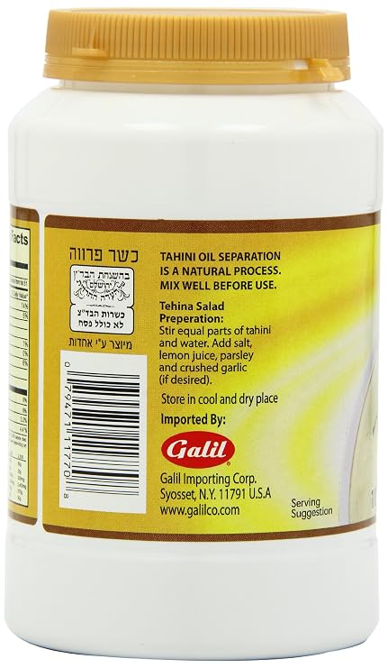 LiOR Tahini, All Natural 100% Pure Ground Sesame, 16-Ounce Jars