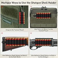 Vista 5 de Shotgun Shell Holder for 12-Gauge and 20-Gauge - JulyTek 60 Round Tactical Shotshell Bandolier Adjustable with 2PCS 7 Round Butt Stock Shell Holders