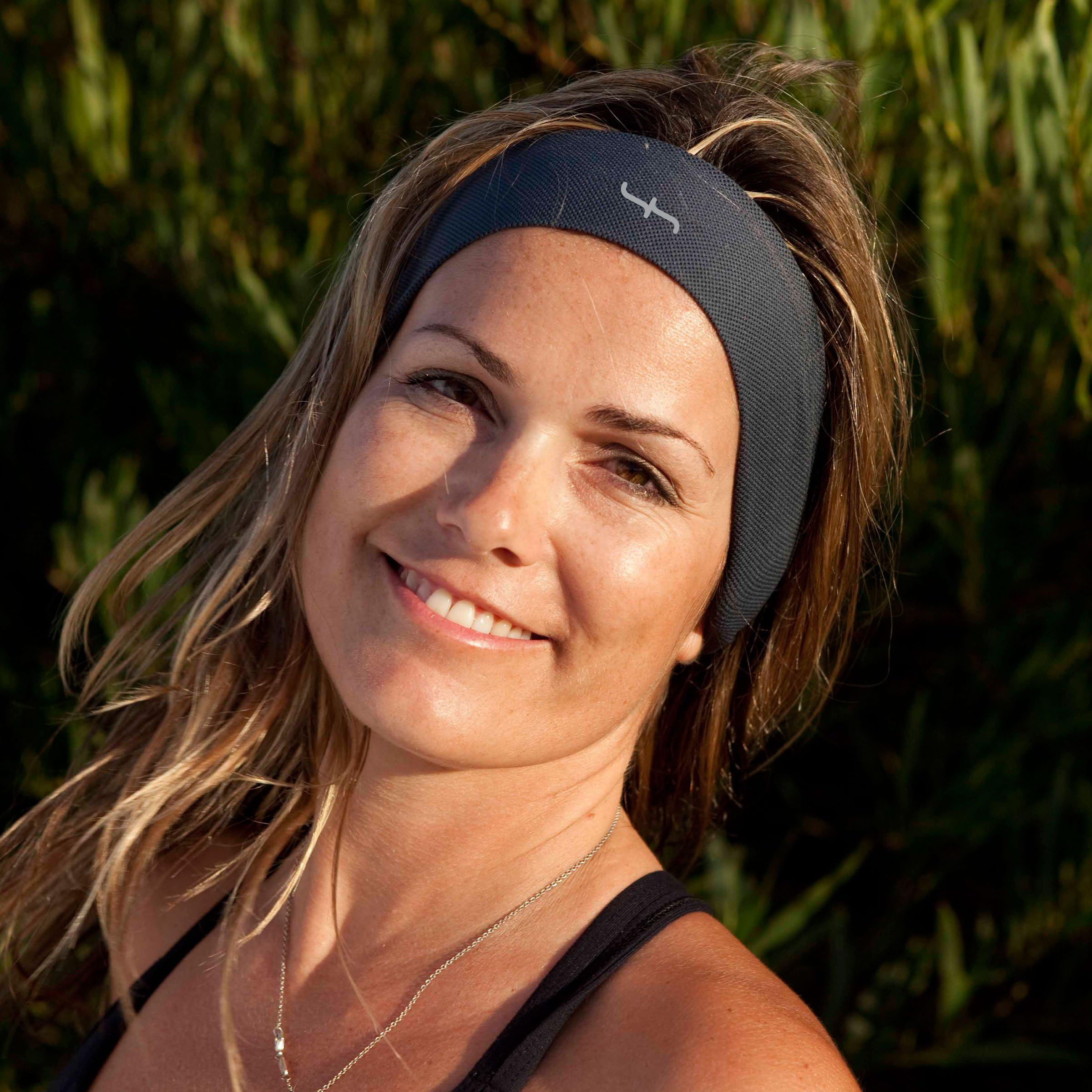 HVLO Headphones in a Headband (Dark Grey Speakers with Black HeadBand)