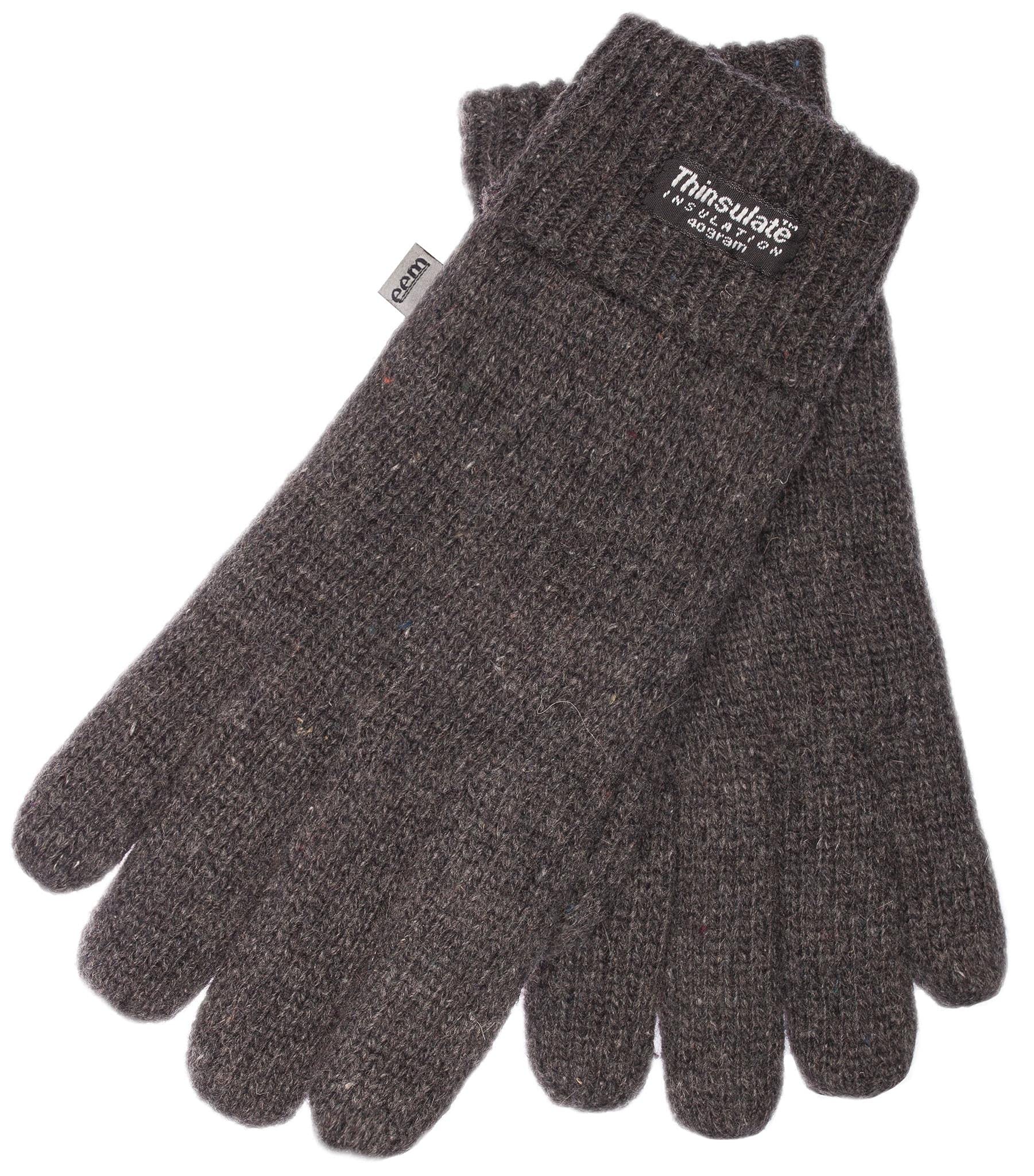 EEM men's knitted gloves, soft wool, Thinsulate thermal lining, anthracite L/XL