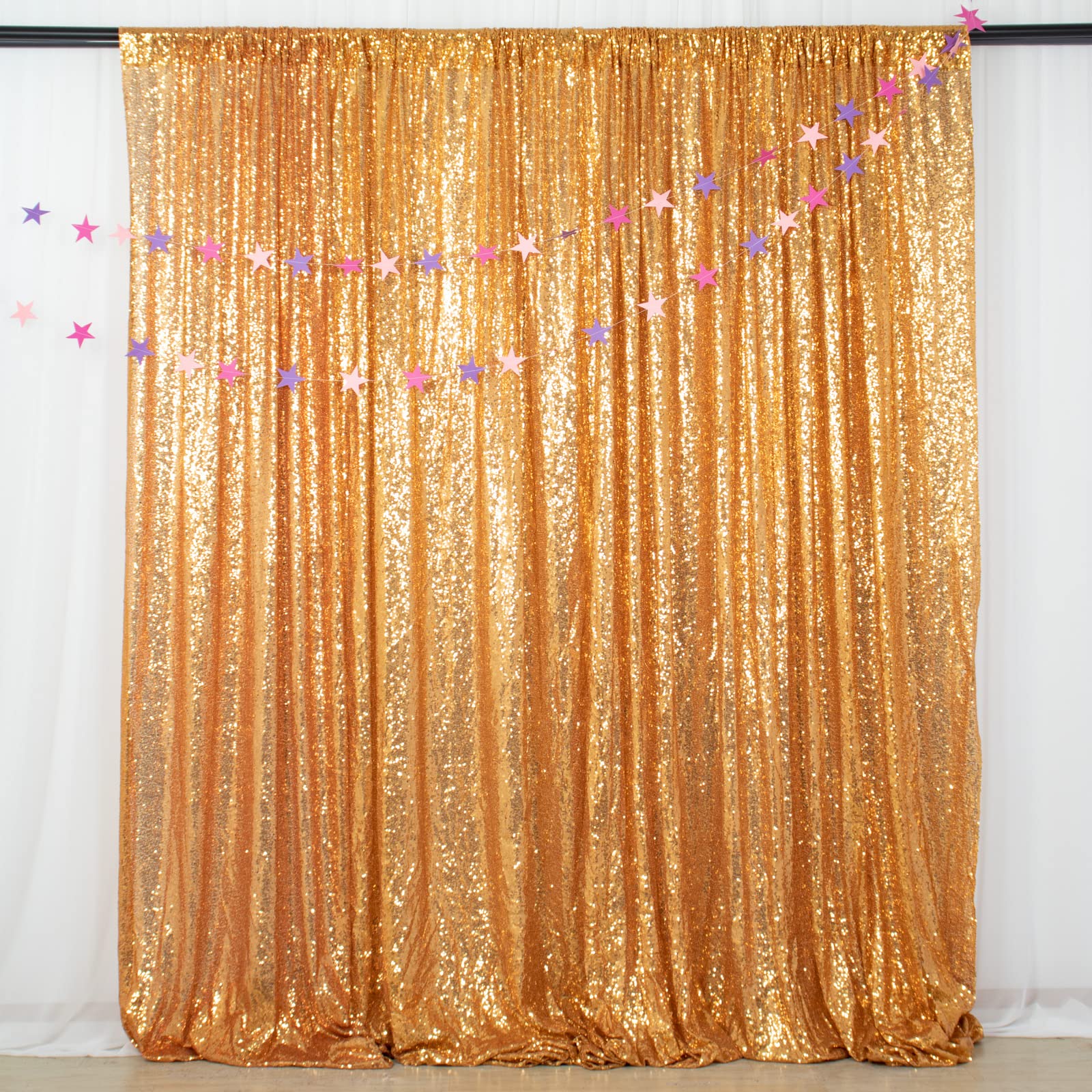 ShinyBeauty Sequin Backdrop Gold 10x10FT Backdrop for Photography Gold Wedding Backdrop 10FT Baby Photo Booth Backdrop Glitter Backdrop for Birthday Party Backdrop Backgrounds