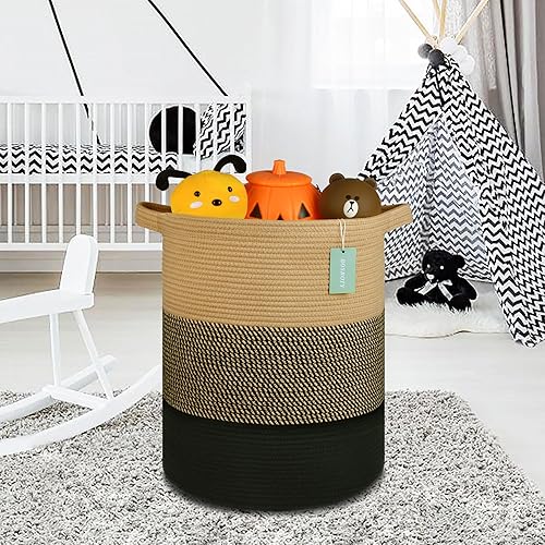 Miniatura 132 de Cesta de manta extragrande de 87 litros, cesta de lavandería, cesta de guardería para almacenamiento de juguetes, ropa y toallas, cesta grande