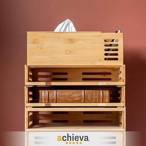 Miniatura 7 de Achieva Bandeja apilable de bambú con carga lateral, 2 unidades (71004)