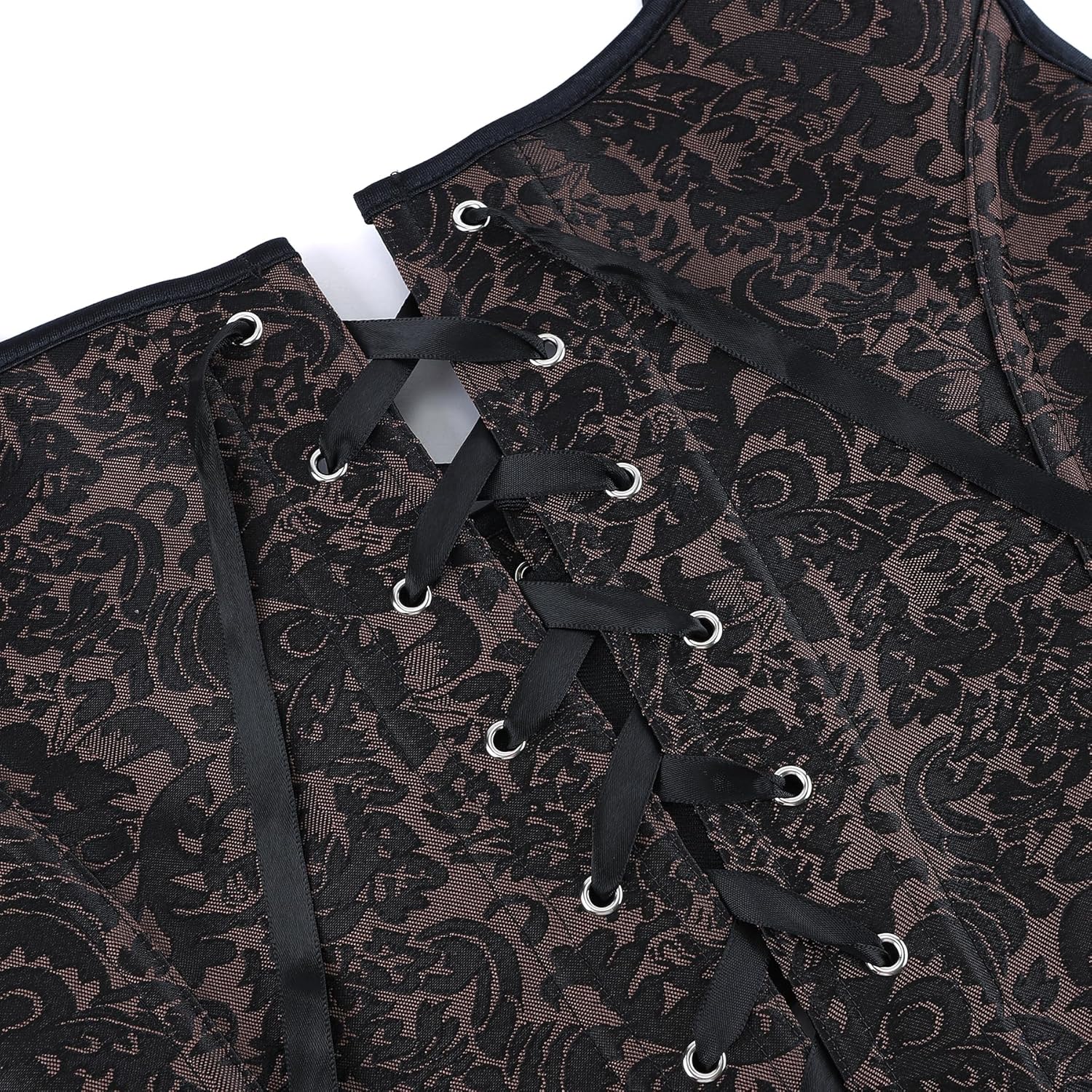 Renaissance-Lace-Up-Tank Bustier-Corset-Tops for Women - Vintage Sleeveless Square-Neck Vest Corset Sexy Clubwear - Image 5