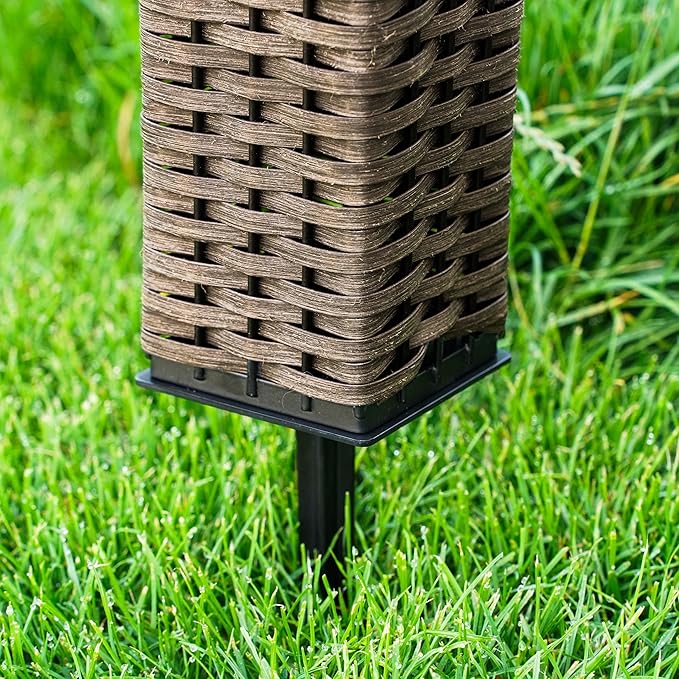 Esotec esotec Outdoor solar floor lamp, rattan style, even light distribution, garden lighting, path lighting, plastic with brown battery, IP34 102073 photo 3