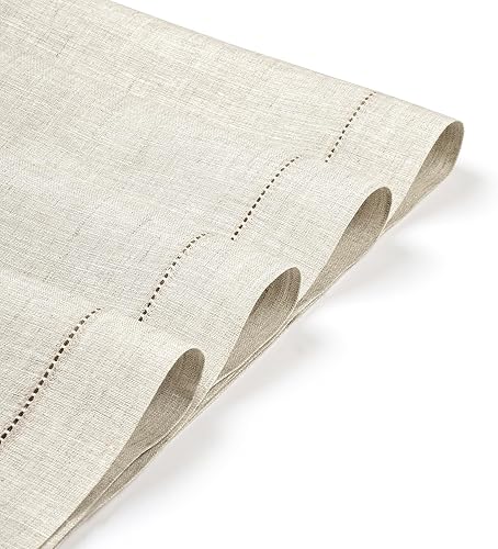 Miniatura 5 de D'Moksha Homes Juego de 4 manteles individuales de lino natural claro con vainica, 100 % lino puro, de 14 x 19 pulgadas, manteles individuales 08 -