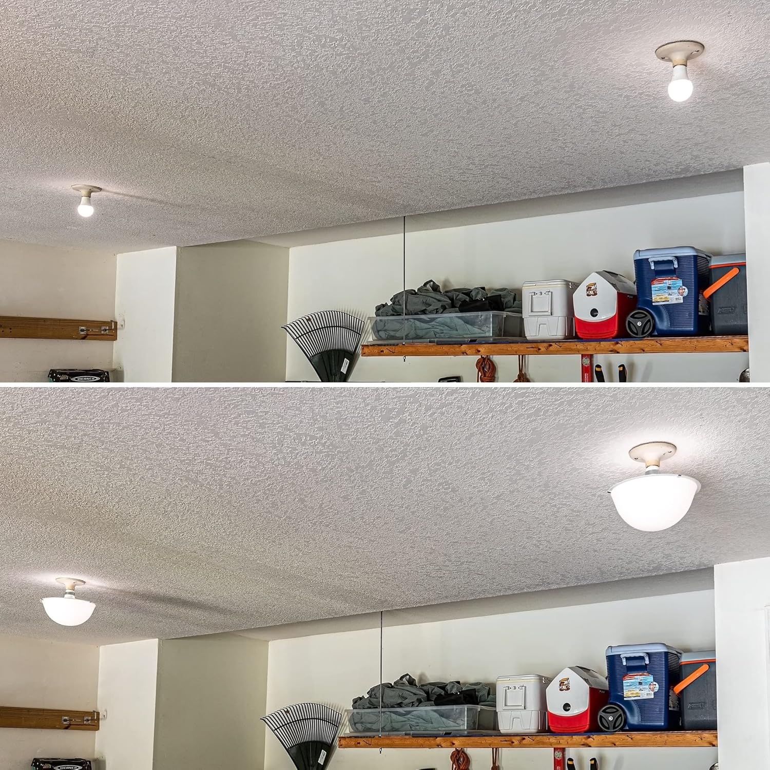EZ Shade Ceiling Light Cover - Helps Cover Exposed Light Bulbs in The Ceiling - 3 Pack