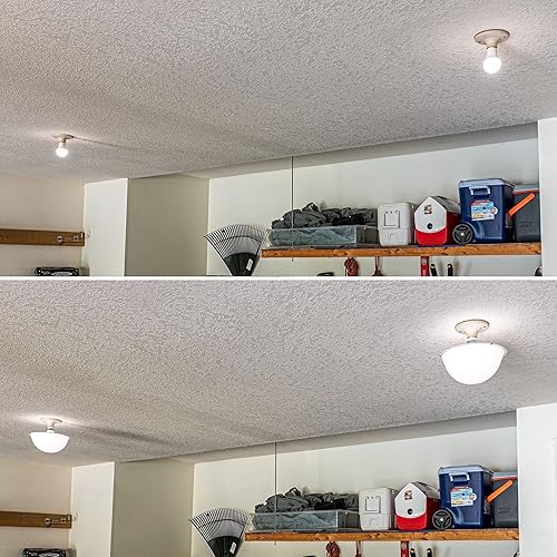 Miniatura 2 de EZ Shade Cubierta de luz de techo ayuda a cubrir las bombillas expuestas en el techo paquete de 2