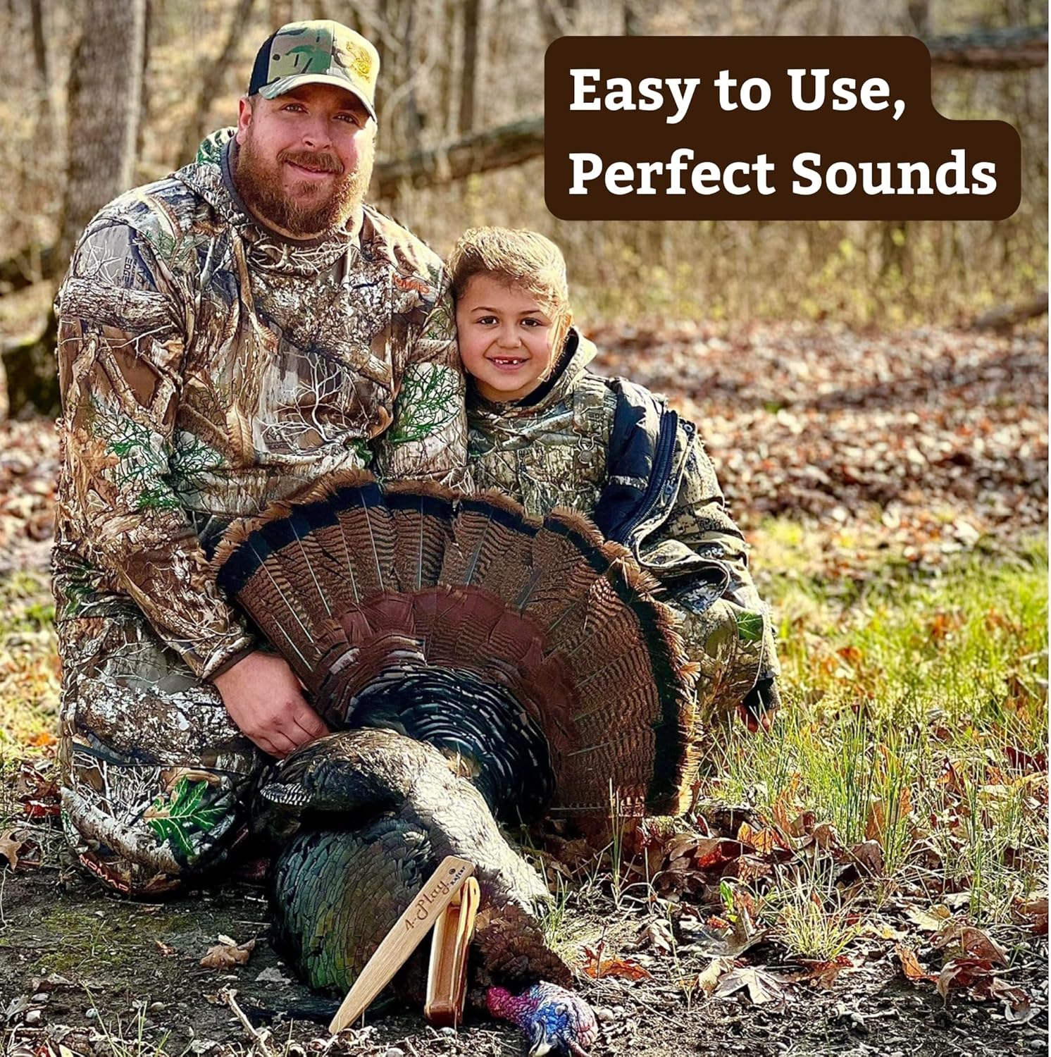 4-Play Original Turkey Box Call Box Turkey Call, Realistic Turkey Calls Box for Hunting, Turkey Call Box, Reliable Box Calls for Turkey Hunting, Box Call Chalk