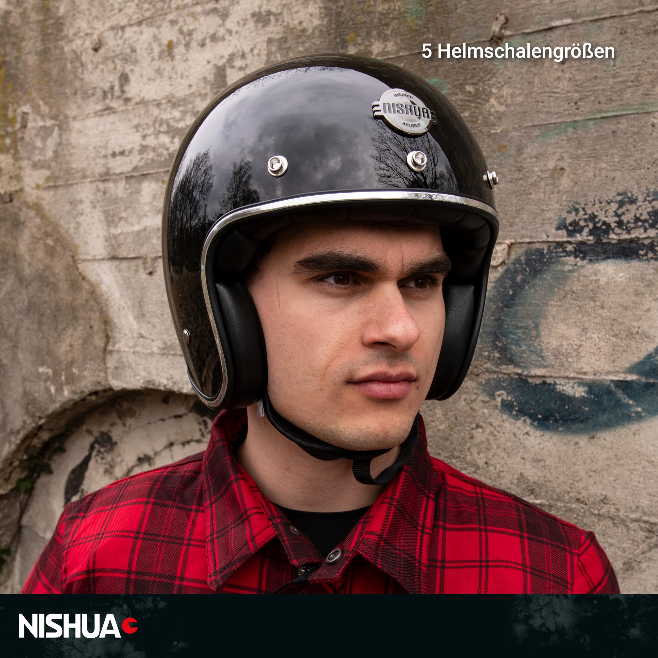 Jet 2 Evo Jethelm ohne Visier, ECE Zertifiziert - Maximale Verkehrssicherheit, Robuster & Komfortabler Motorradhelm, Idealer Roller Helm & Vespa Helm, Doppel-D Verschluss, Klares Visier, S-XXL