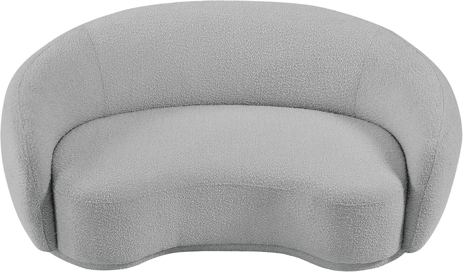 Meridian Furniture 693Grey-L Hyde Collection Modern | Contemporary Boucle Fabric Upholstered Loveseat, Grey, 64" W x 38" D x 27.5" H