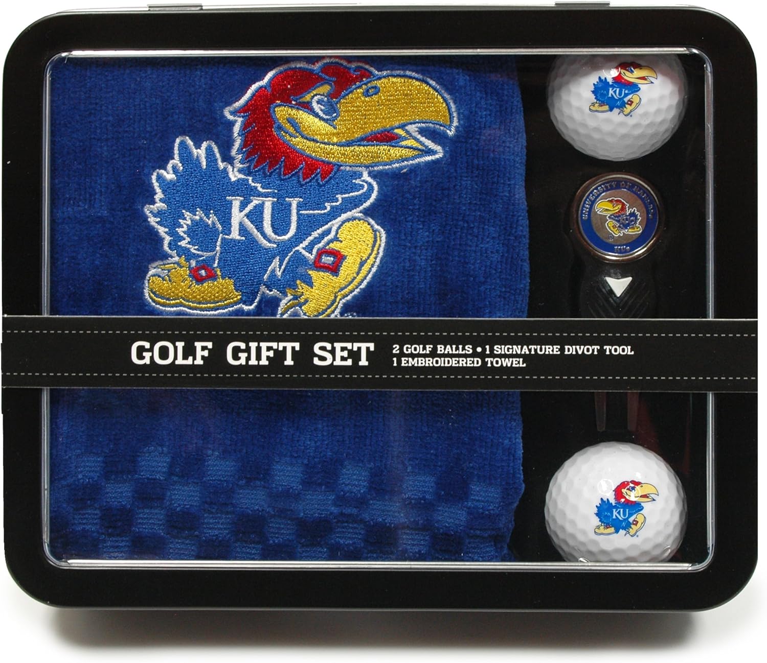 Team Golf NCAA Gift Set Embroidered Golf Towel, 2 Golf Balls, & Divot Tool with Removable Double-Sided Magnetic Ball Marker