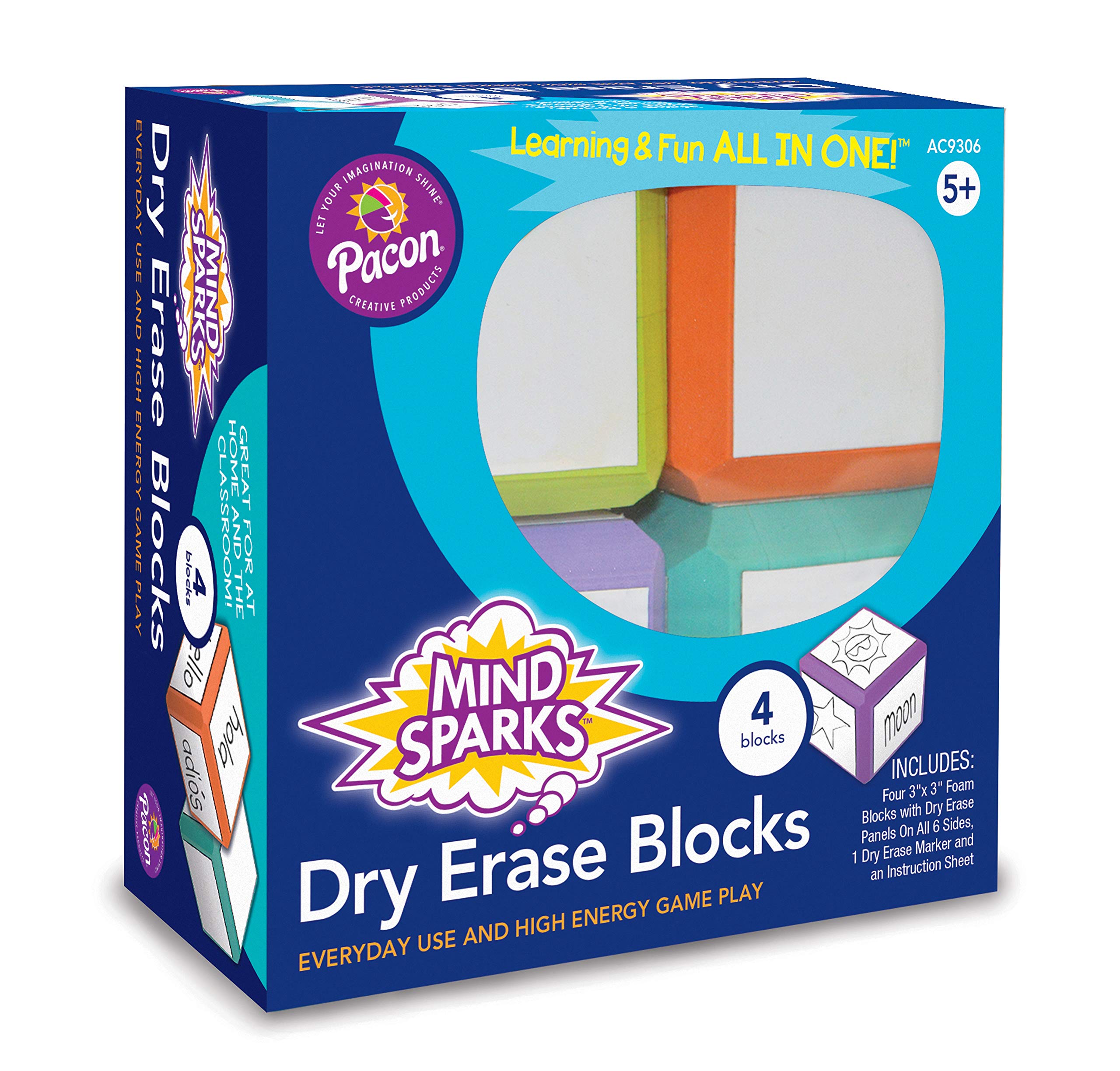Buy Mind Sparks Dry Erase Blocks, Colors May Vary, 3" x 3", 4 Blocks