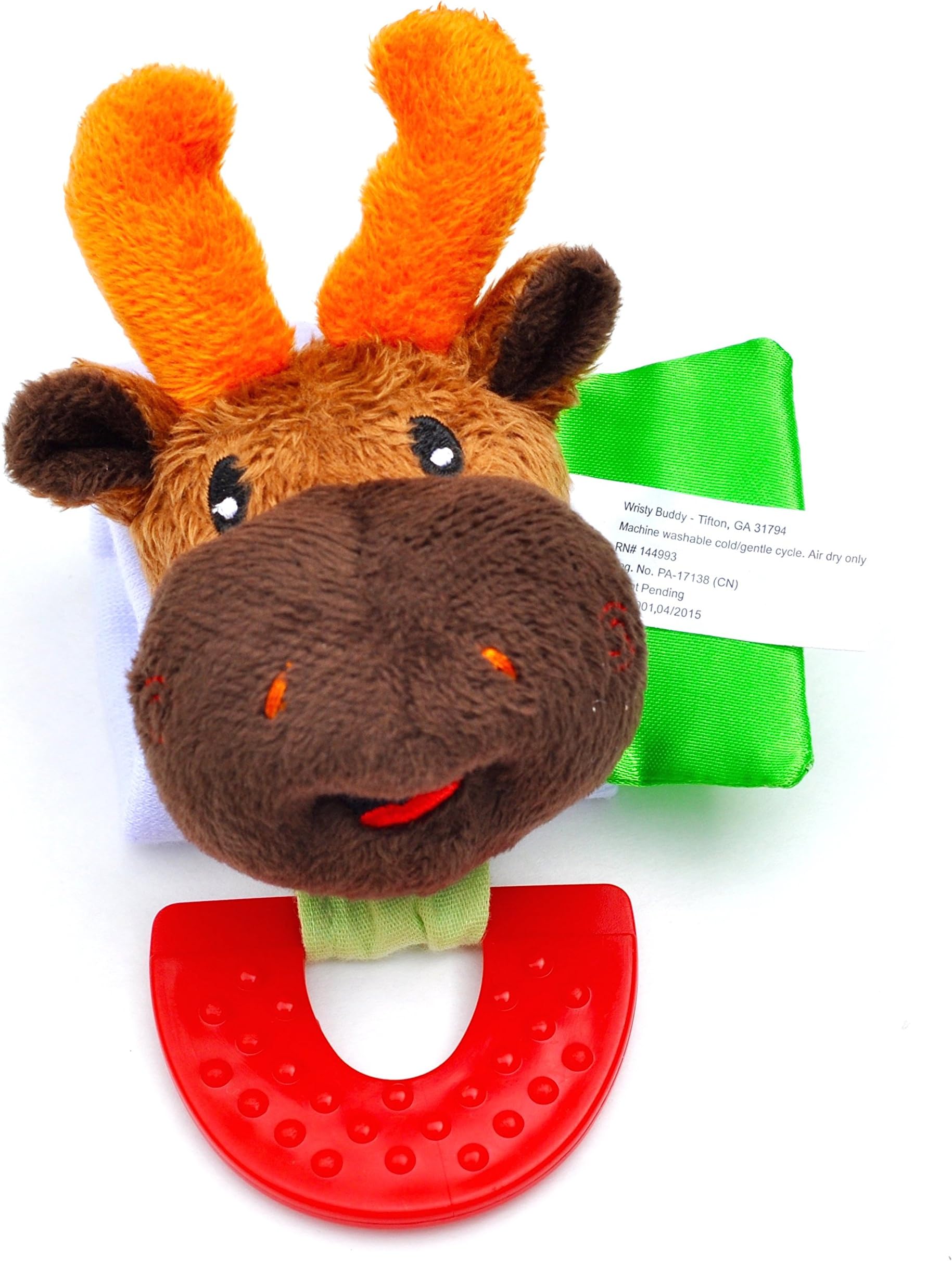 Wristy Buddy Moose Teether for Babies, 0-2.5 yrs Baby Chew toys, Easy to hold Wrist Teethers for babies, Natural Freezer Safe Teethers, Relief Sore Gums, Silicone BPA Free Baby Teething Toys